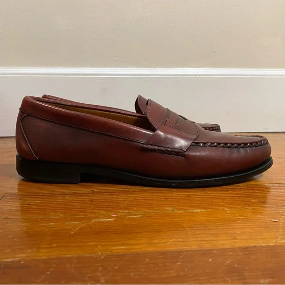 Allen Edmonds men's "Cavanaugh" dress penny loafers maroon/oxblood sz 12 - Picture 11 of 12